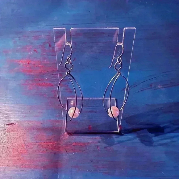 Sterling Silver Pearls in Cages Drop Earrings - Picture 3 of 3